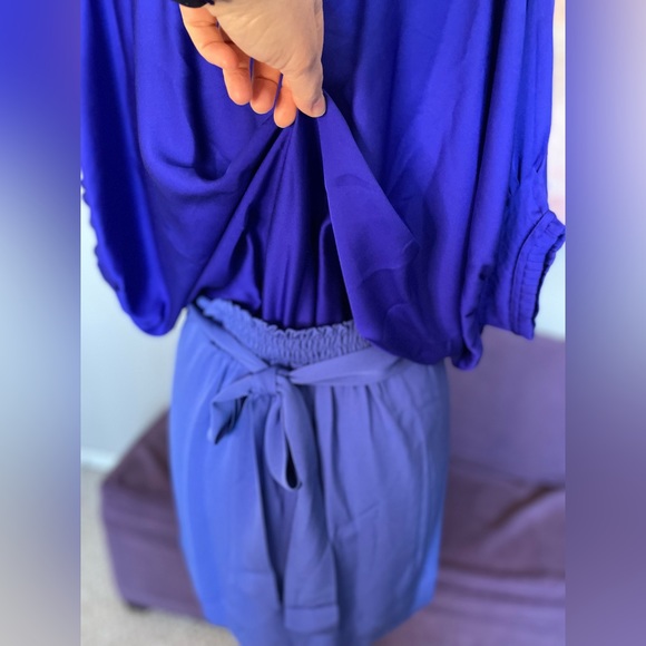 Diane von‎ Furstenberg Edna Mini Dress Bluejay/Periwinkle w/Tie Waist size 2 - Picture 5 of 15